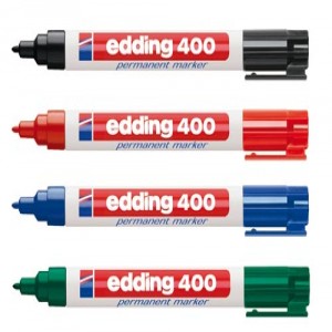 MARCADOR EDDING  400 PERM. P/RED. 1MM AZUL