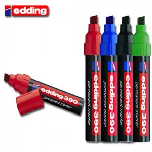 MARCADOR EDDING  390 PERM.REC. C/PLAST.P/CUAD.AZUL