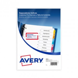 INDICE A-Z AVERY A*4  85622 PVC BLANCO