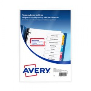 JG SEPARAD.AVERY A4 1-12 NUM.80123 PP.L/MULTICOLOR