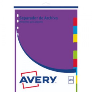 JG SEPARAD.AVERY A4 10POS.85630 PVC MULTICOLOR