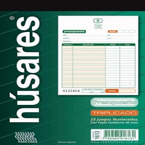 TALONARIO HUSARES 1613 14x19,5 PRESUPUESTO T/25