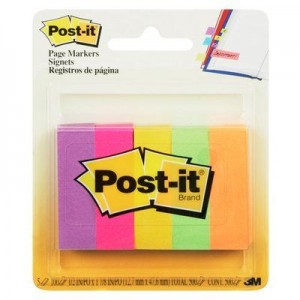 BANDERITAS POST-IT 5 COLORES X 20 BANDERITA 1/2"