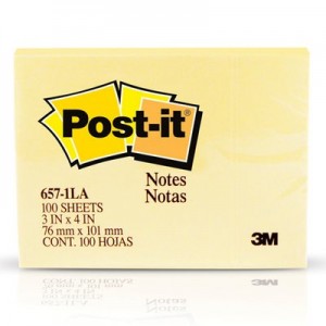 POST-IT 657 AMARILLO 7.6X10.1X100H