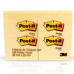 POST-IT 653 AMARILLO 100HJS X 4