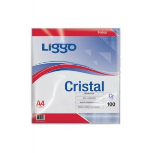 FOLIO LIGGO A*4 CRISTAL PPP.40MIC X 100 UNID.