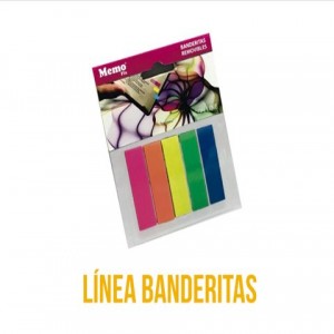 BANDERITAS MEMOFIX X125 5 COLORES NEON 10X44MM