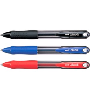 BOLIGRAFO UNI SN-100 LAKUBO 1MM RETRACTIL ROJO