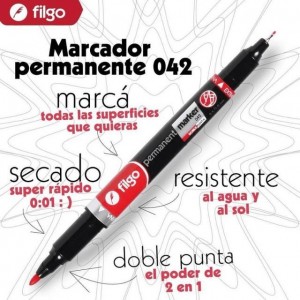 MARCADOR FILGO FINO P/CD 042 NEGRO 0.4MM 2 PUNTAS