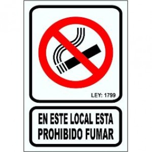 CARTEL PROHIB.FUMAR 21X30 ALTO IMPACTO