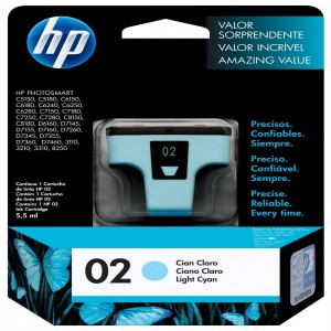 CART. HP # 02   C8774W  CYAN CLARO (5.5ML)