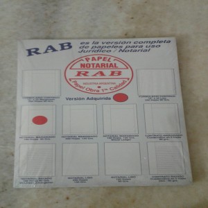 PAPEL NOTARIAL RAB OF  90G.X100 RAYADO MARGINADO