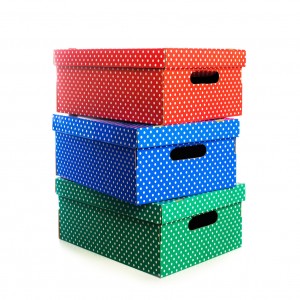 CAJA CARTON ESC.LUNARES M&D AZUL 40X30X15